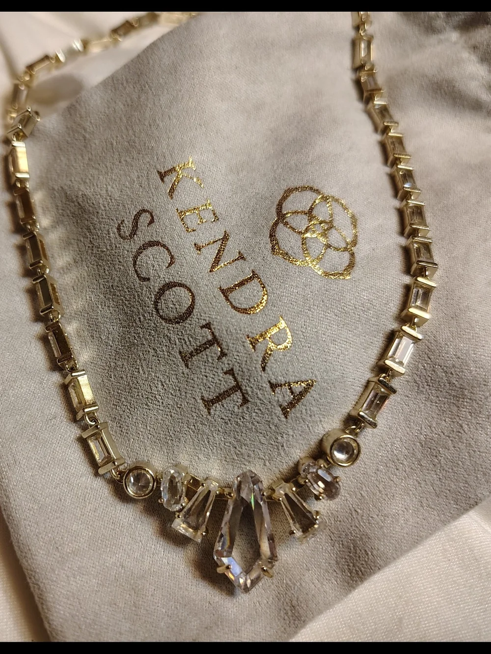Kendra Scott Christine Gold plated over Sterling silver Crystal necklace